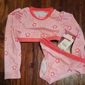 Barbie Pink Floral 2pc Swim Set Girl's Sz 3 NWT